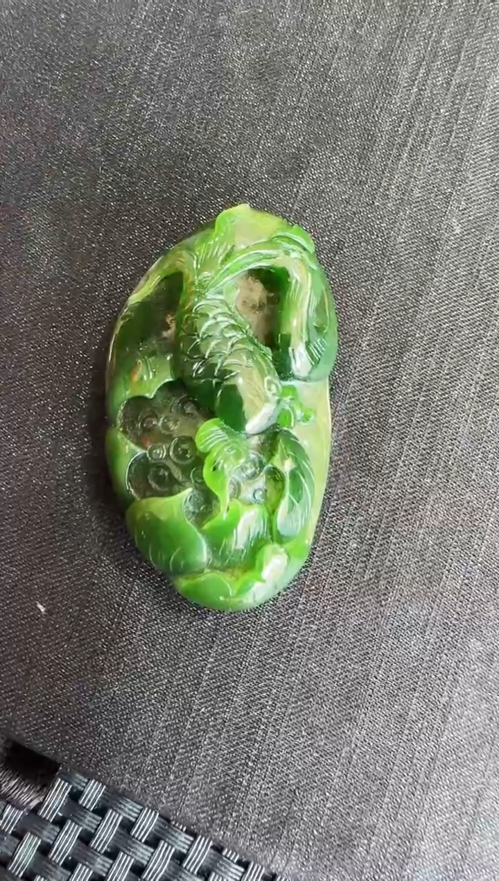 【闪购商品】和田玉（碧玉）吊坠未镶嵌年年有余 多样性发一