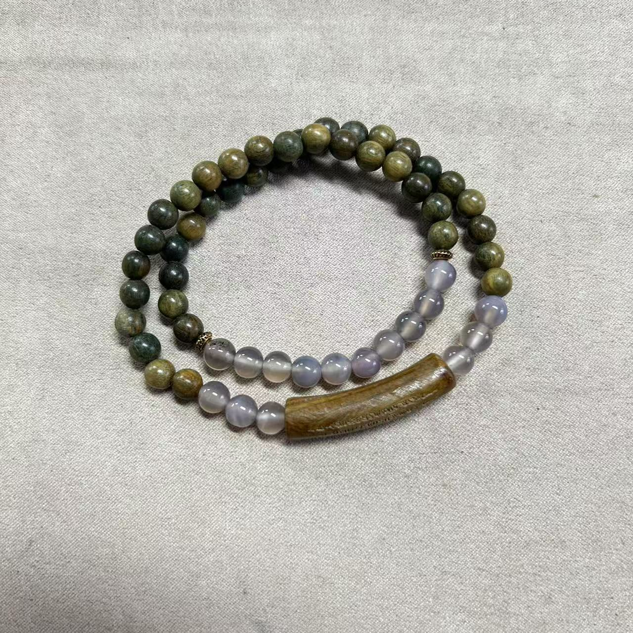 绿檀DIY半镯双圈