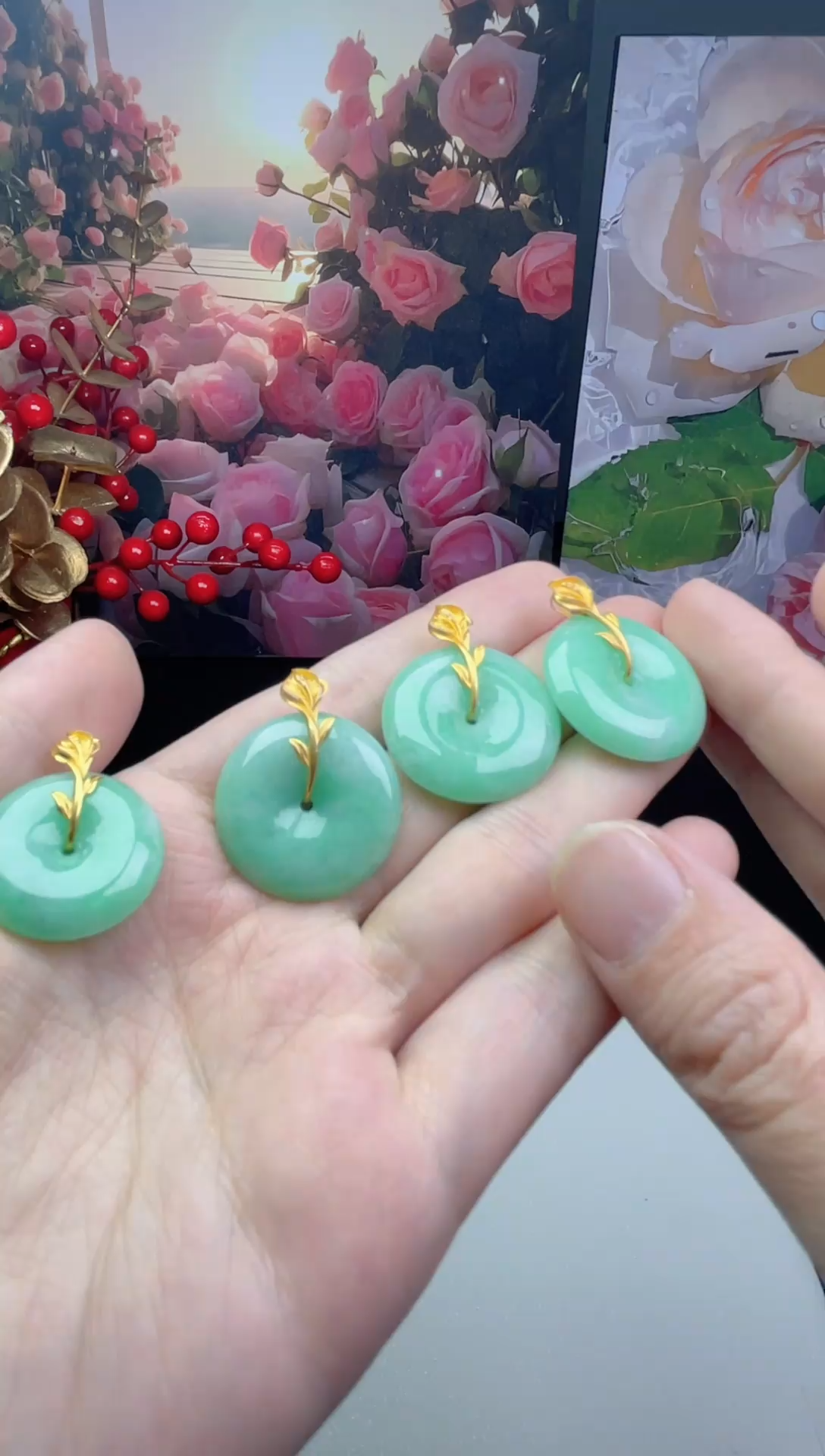 【闪购商品】翡翠挂件18K金镶嵌-多样性发其一