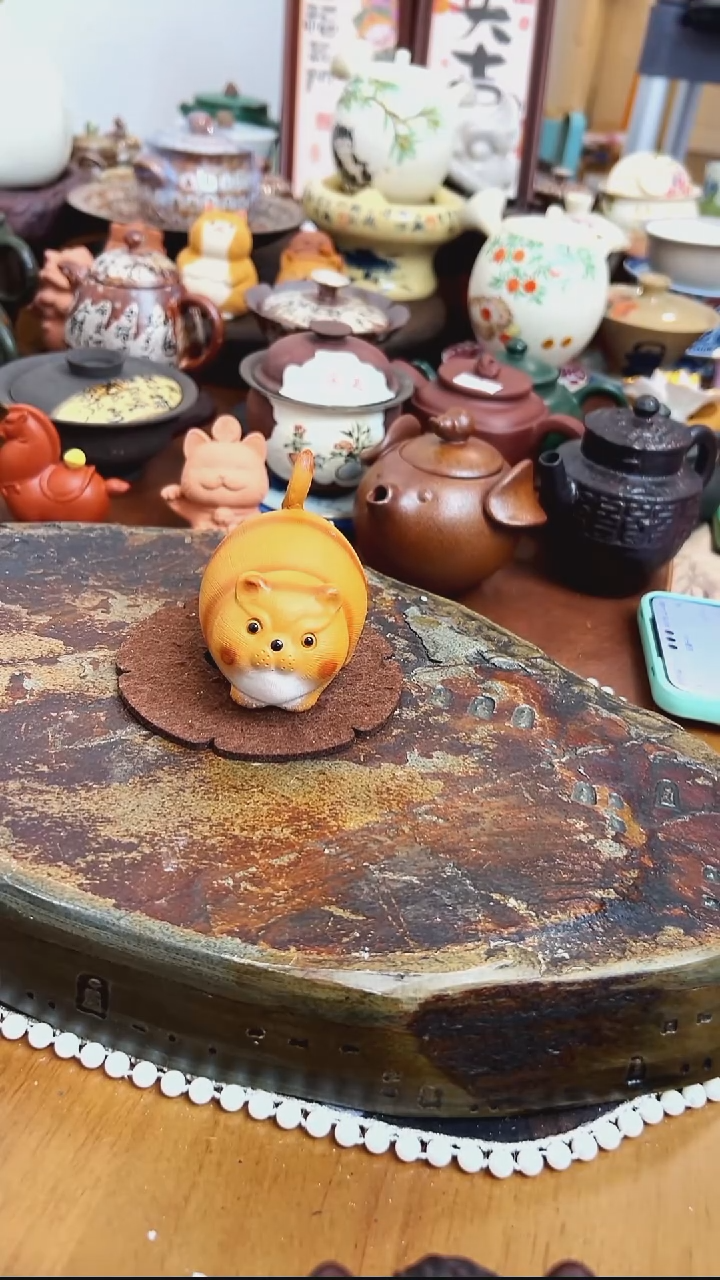   【茶瓷物语】翘尾猫茶宠