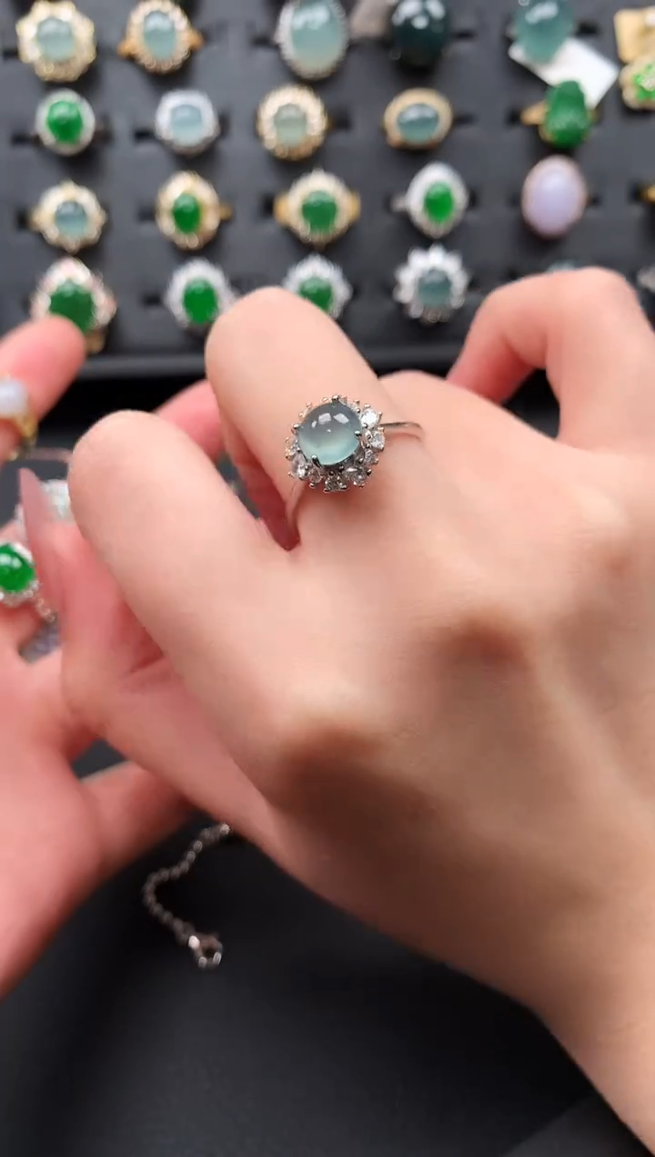 【闪购商品】翡翠戒指银S925镶嵌43653