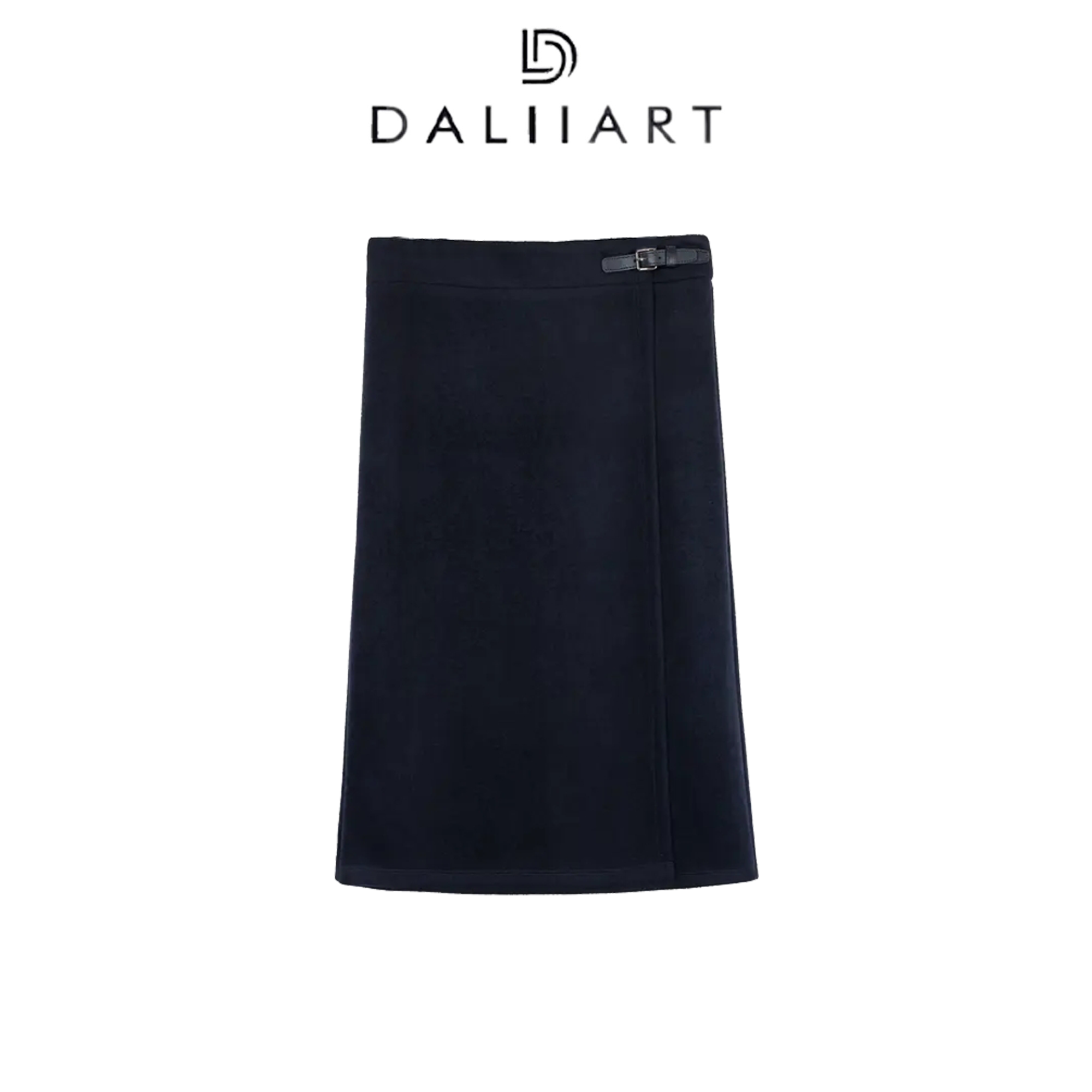 大丽高定 秀场半裙 时尚优雅山羊绒桑蚕丝腰带16针冬裙子DLQZ0730