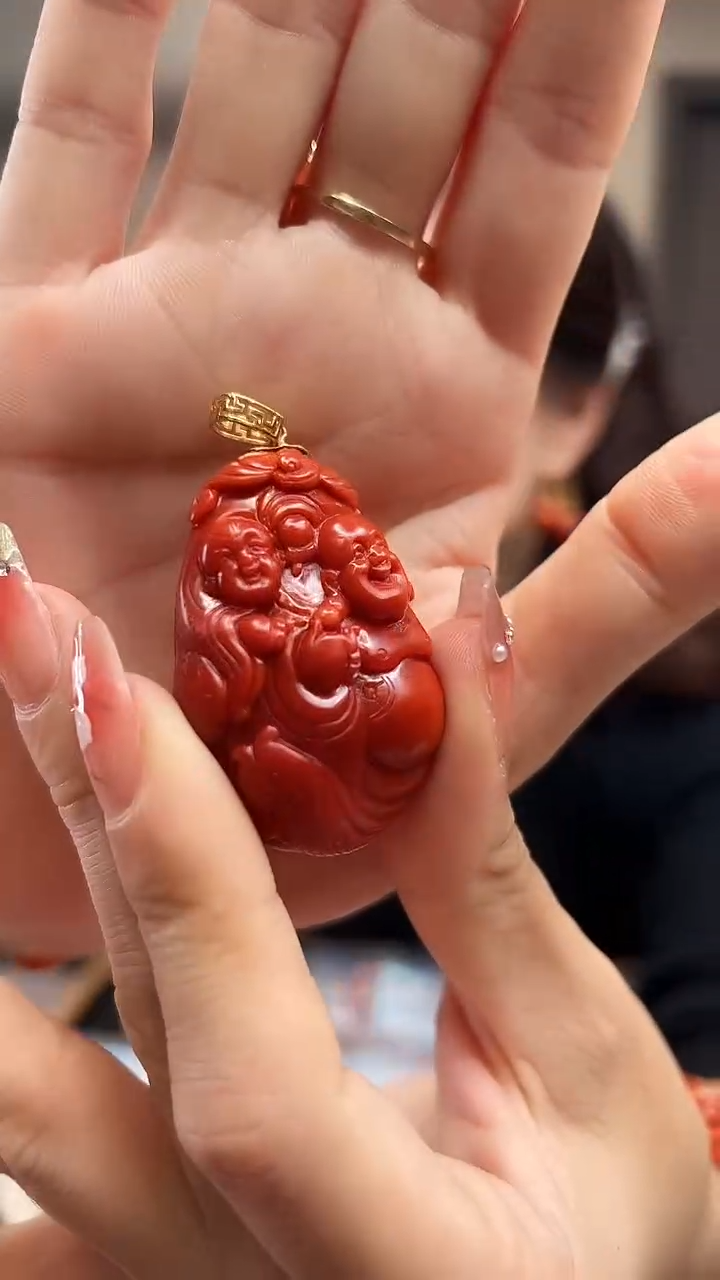 【闪购商品】南红玛瑙吊坠(不含链)18K金镶嵌/佛牌WX