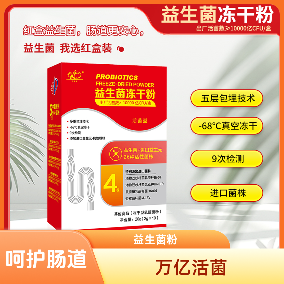 呵护肠道爆款益生菌冻干型乳酸菌粉万亿活菌真实添加肠道更安心