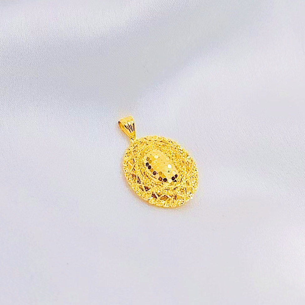 世嘉足金黄金镂空鸽子蛋时尚吊坠