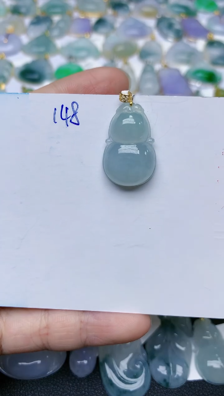 【闪购商品】翡翠颈饰18K金镶嵌天然翡翠A货    