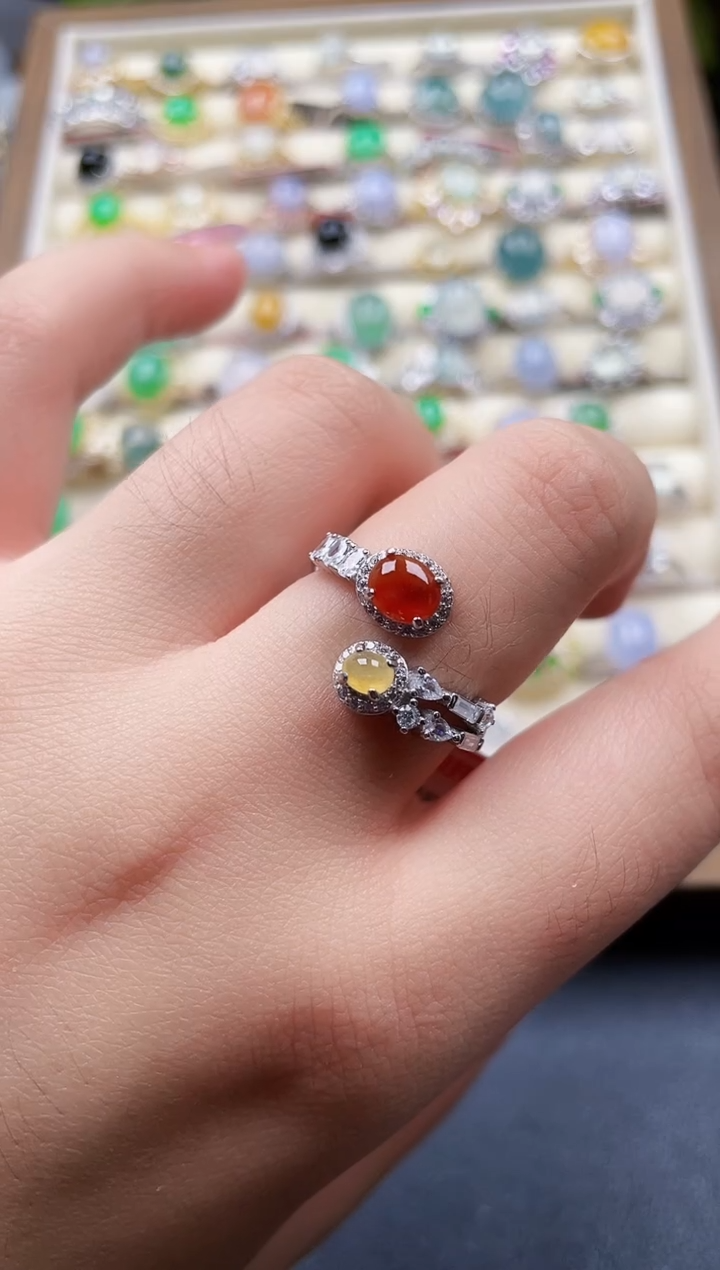 银S925镶嵌戒指翡翠113