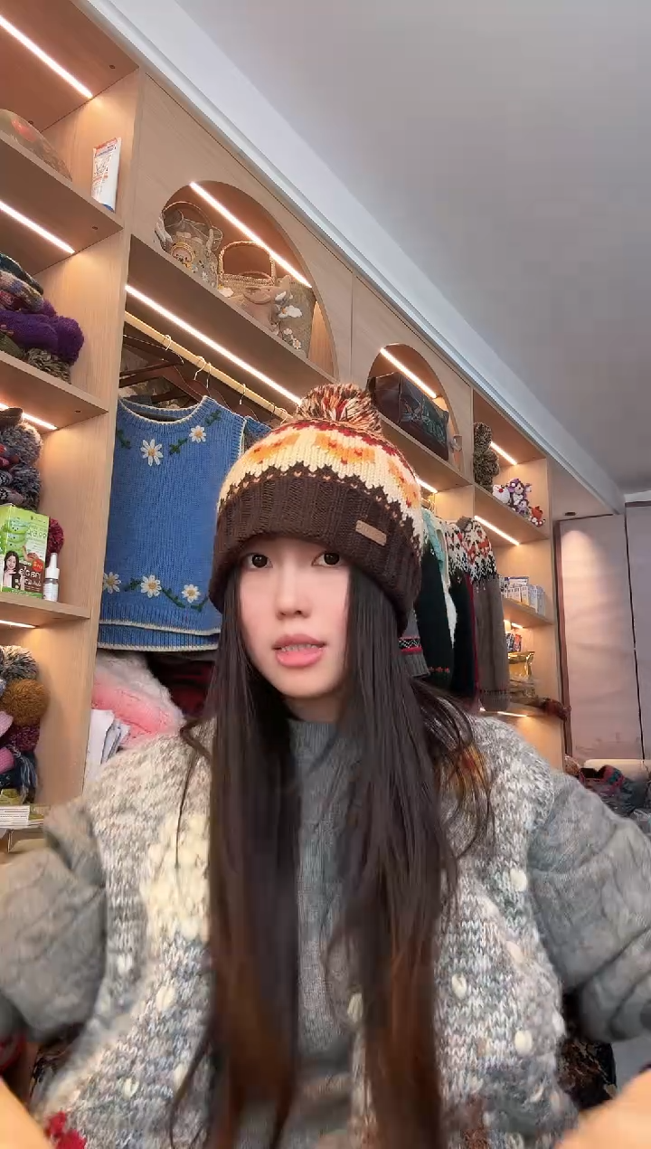 羊毛美拉德狐狸翻边帽