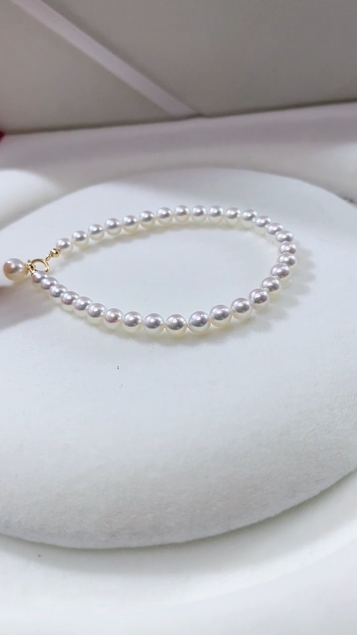 未镶嵌淡水珍珠珠宝奇石珍珠手链卡4.5到5