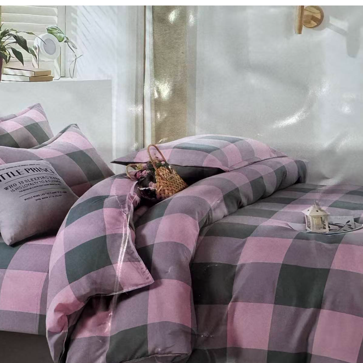 无印风格水洗棉麻四件套