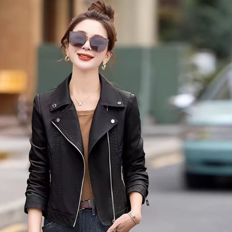 【瑶瑶专属】6686【衣长52】秋冬复古港风海宁pu皮衣女士短款百搭时尚