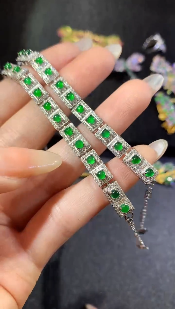 【闪购商品】翡翠手链银S925镶嵌268-手链（多样性发货一件