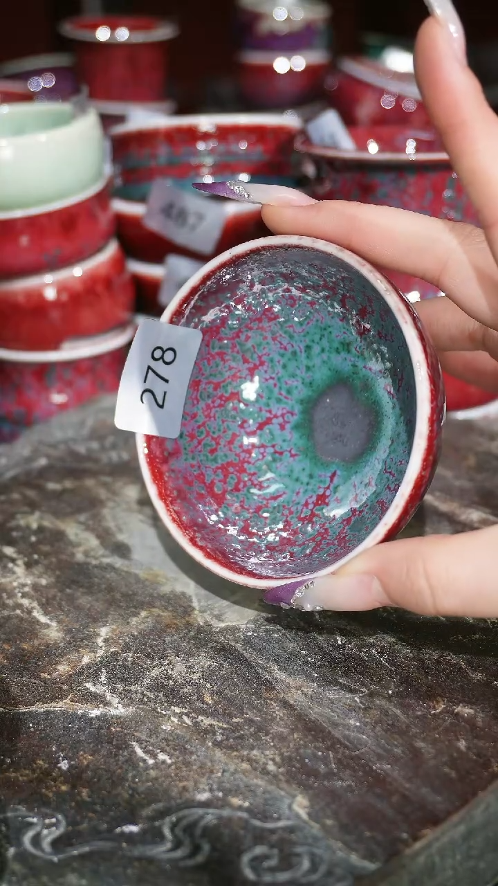 摆件陶精品窑变钧瓷茶器