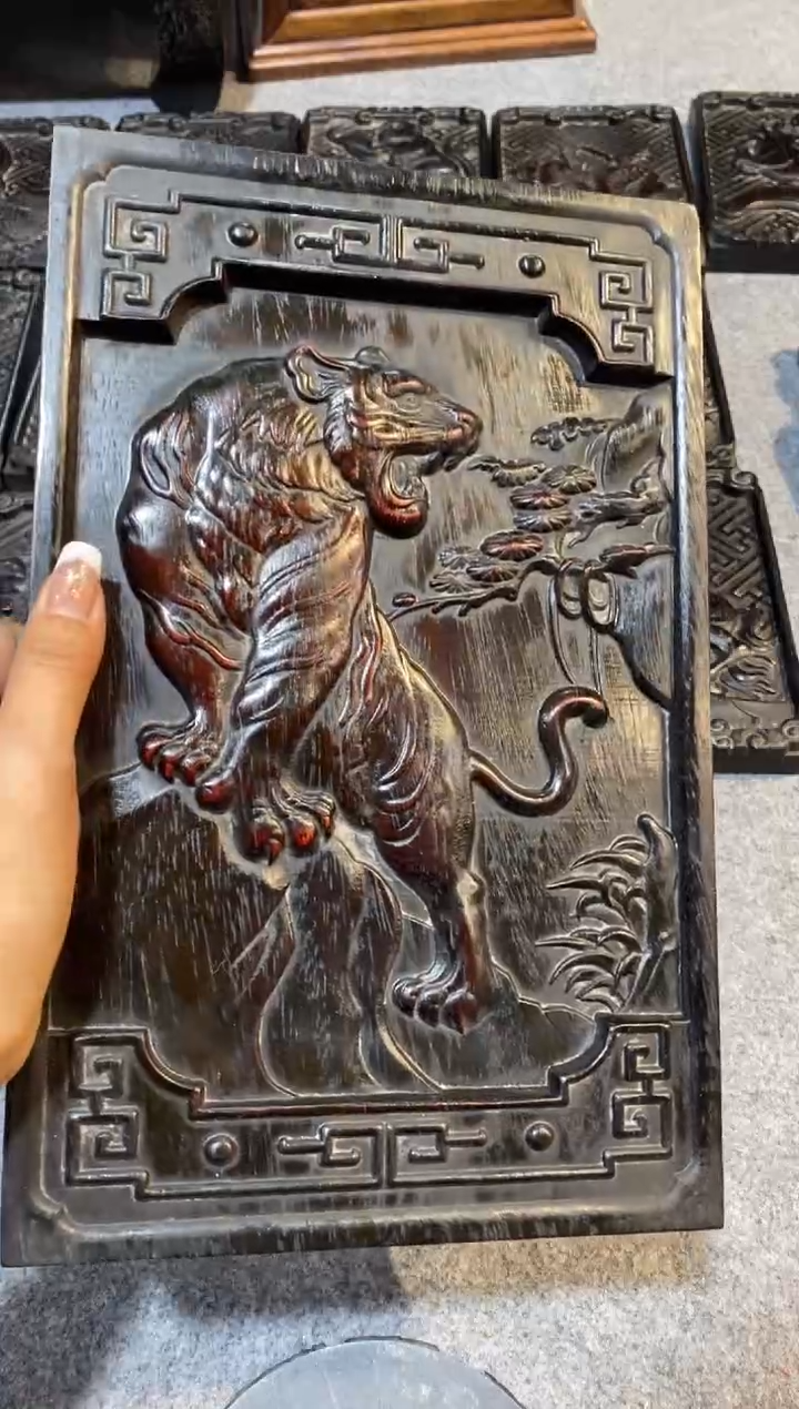 木紫檀拆件雕刻板以直播间实物为准微瑕老物件