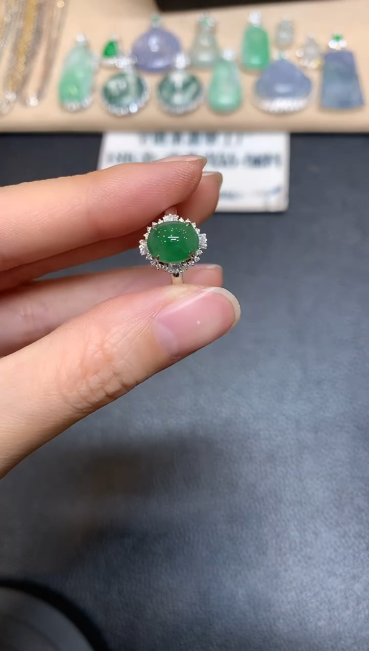 【闪购商品】翡翠戒指18K金镶嵌【无服务费