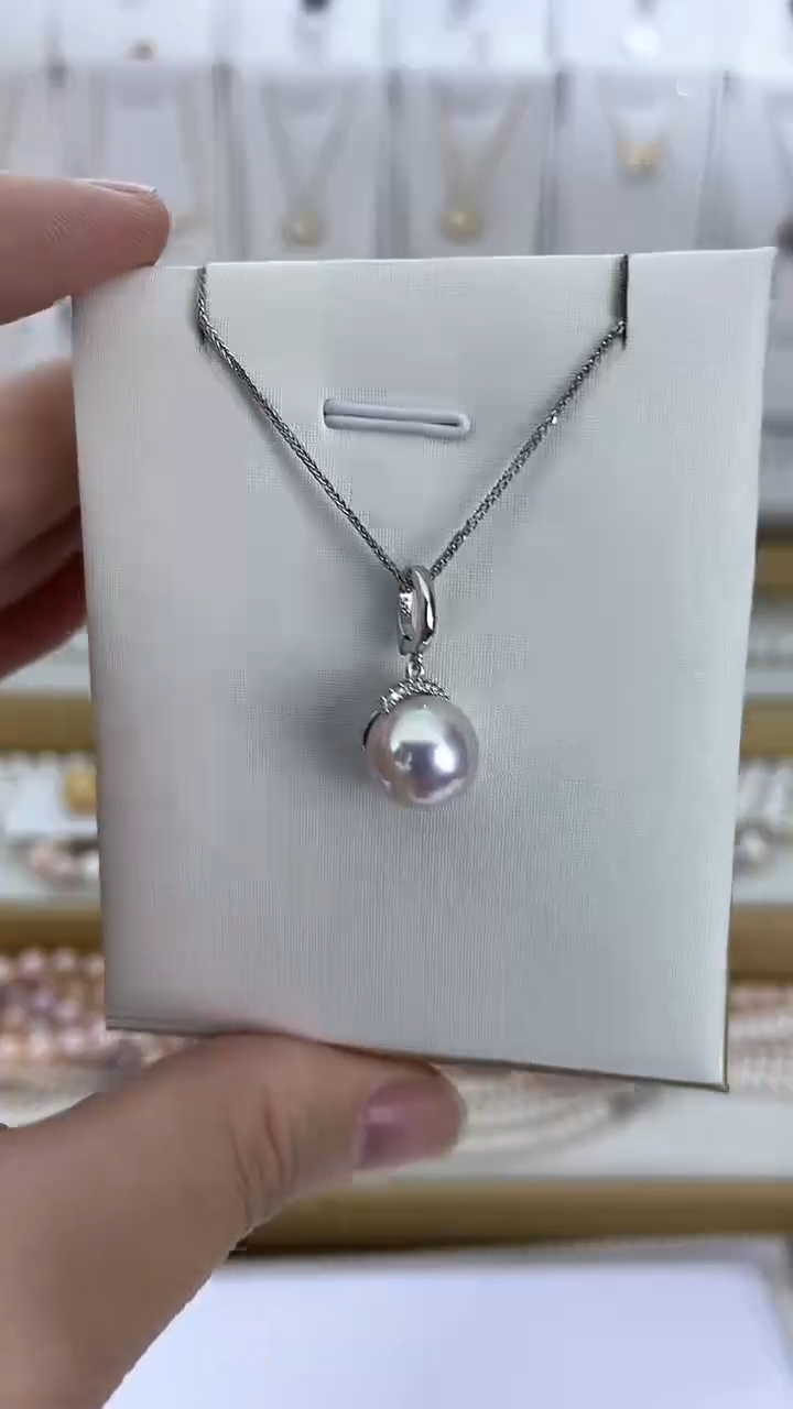 【闪购商品】淡水珍珠颈饰未镶嵌16天然极光珍珠樱花粉睫毛款