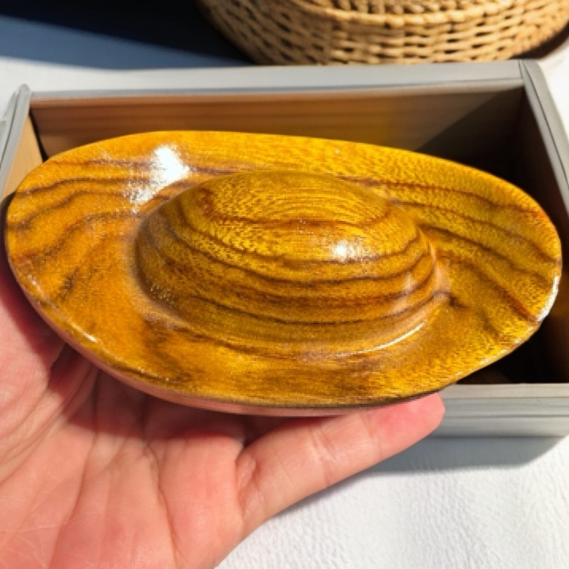 新品香樟木元宝十公分左右摆件满纹