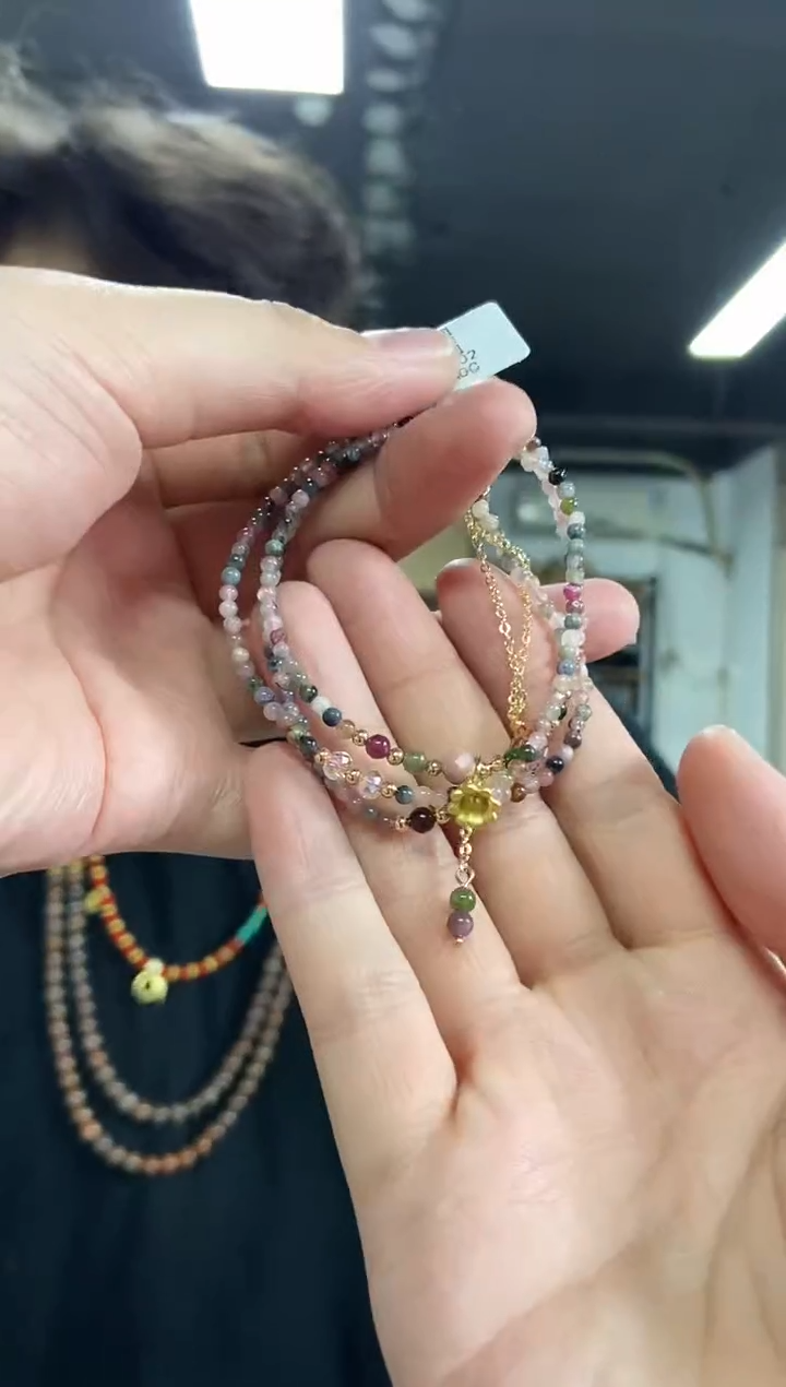 【闪购商品】碧玺项链未镶嵌多样性发其一颜色微差