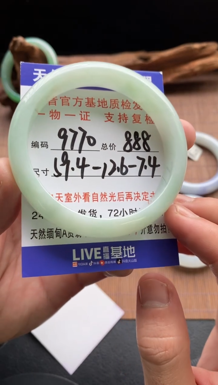 未镶嵌手镯翡翠圈口59.4编号9770