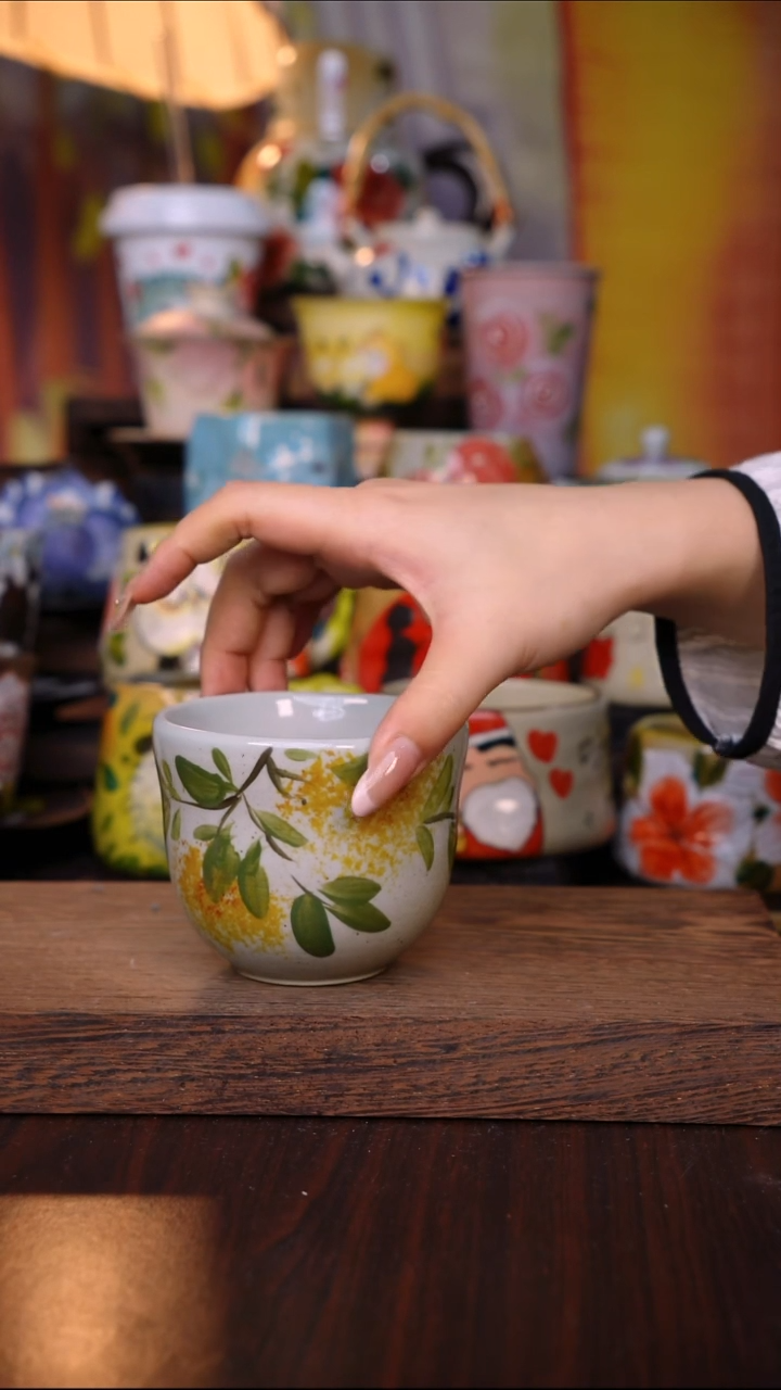 杯子陶泥垚手作 景德镇手工手绘陶瓷器物