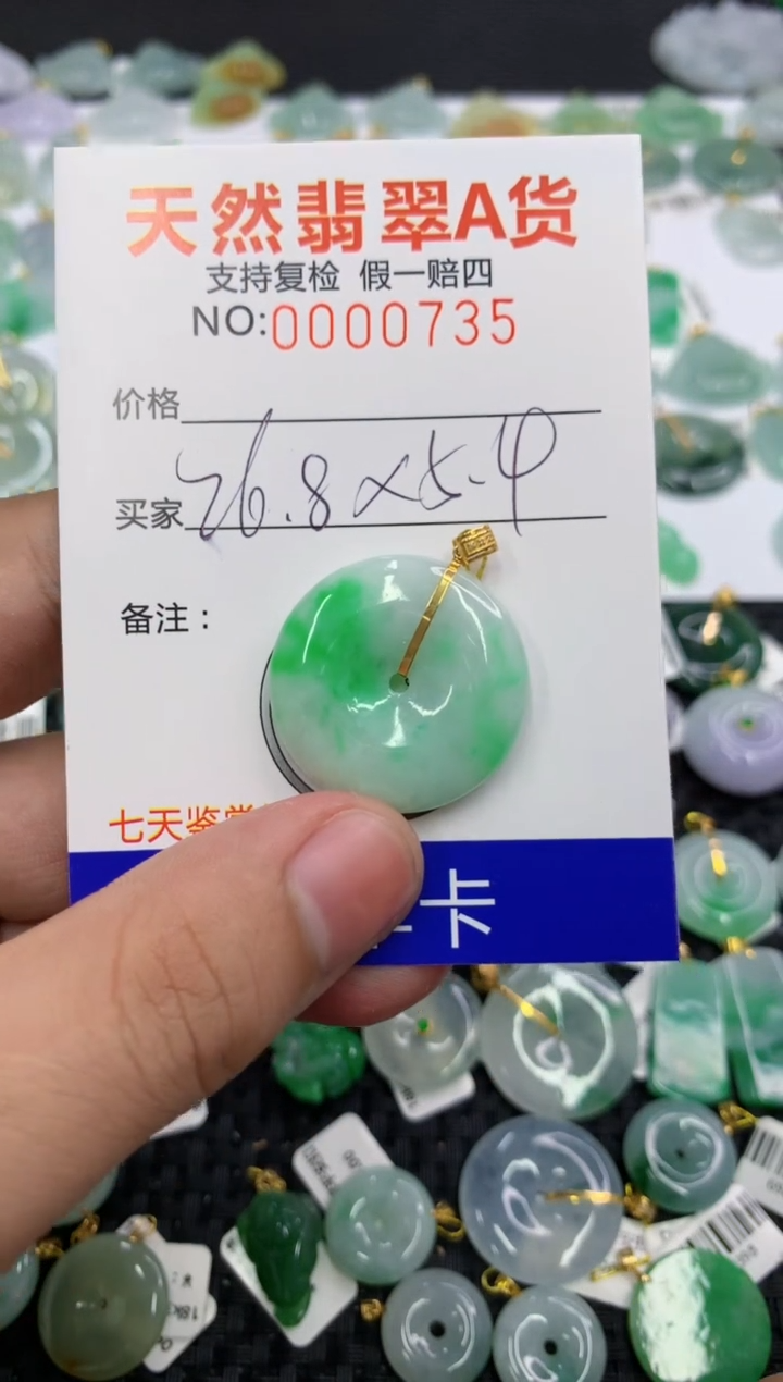 翡翠18K金镶嵌颈饰6942163555238286409