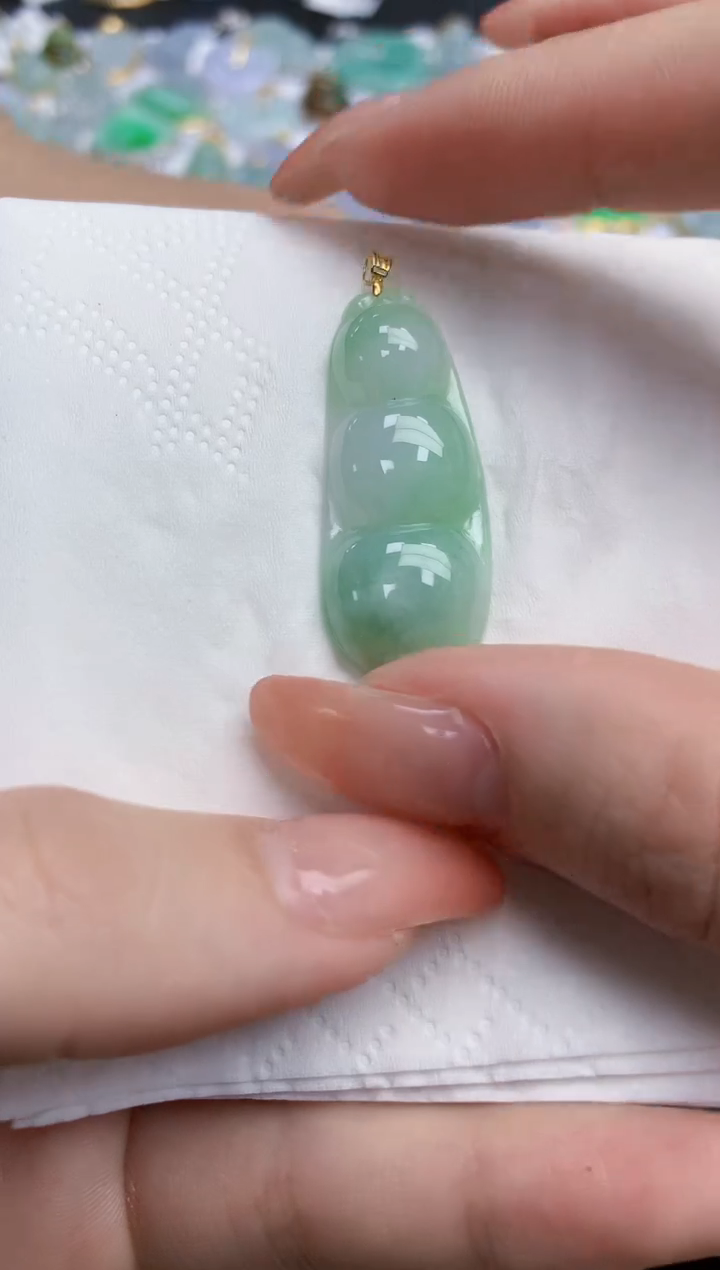 【闪购商品】翡翠颈饰18K金镶嵌天然缅甸翡翠A货