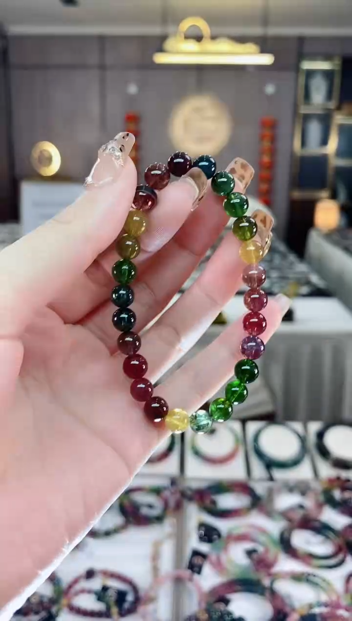 【闪购商品】帝王彩虹单圈手串未镶嵌碧玺一物一证dan