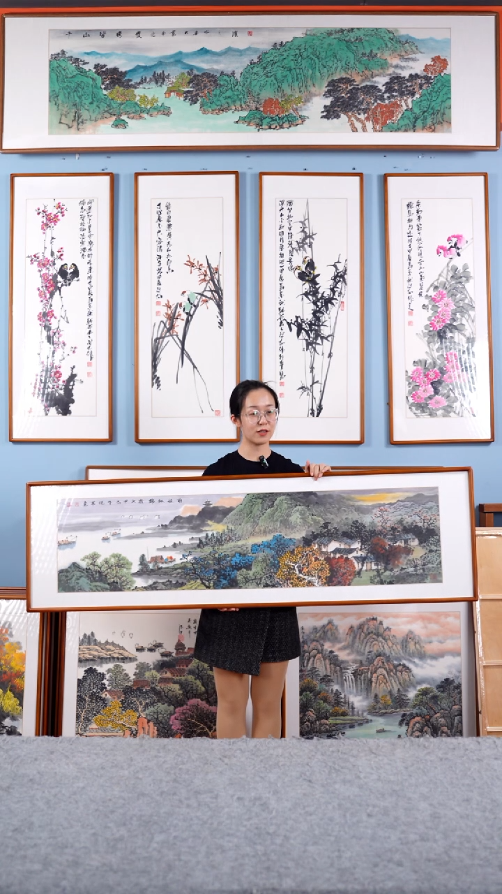 【闪购商品】国画张现军《前程似锦》手绘带框162*47