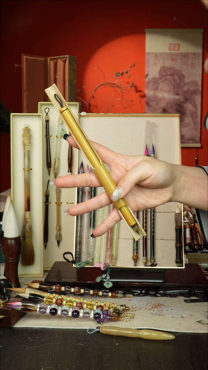 238号闪孤品高货毛笔链接 清水试笔 蘸墨不退