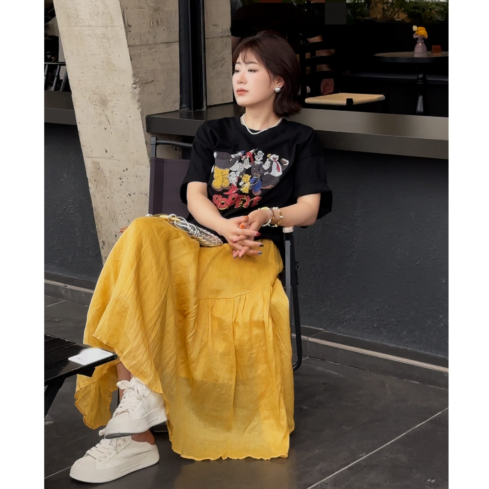 【轻盈半裙】百搭宽松 a字版苎麻半身裙 25BSQ36974