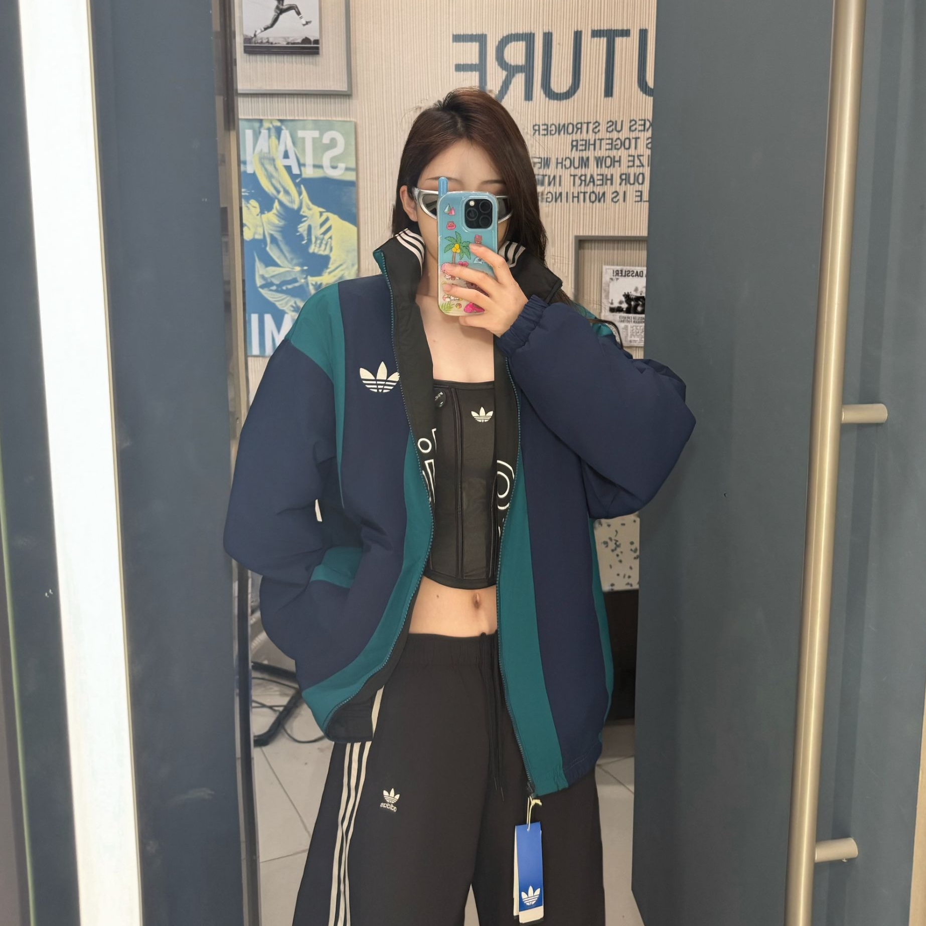 adidas M REV JKT 保暖双面穿运动宽松棉服 KS5954 X