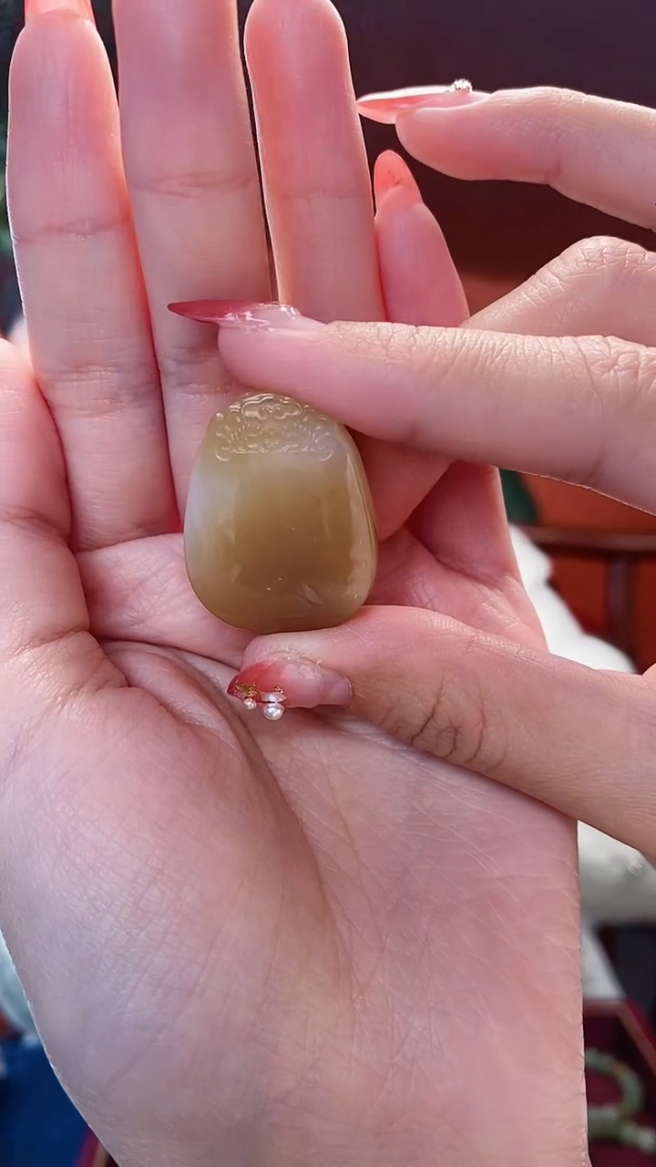 【闪购商品】和田玉（糖玉）挂件未镶嵌玉镜平安牌吊坠