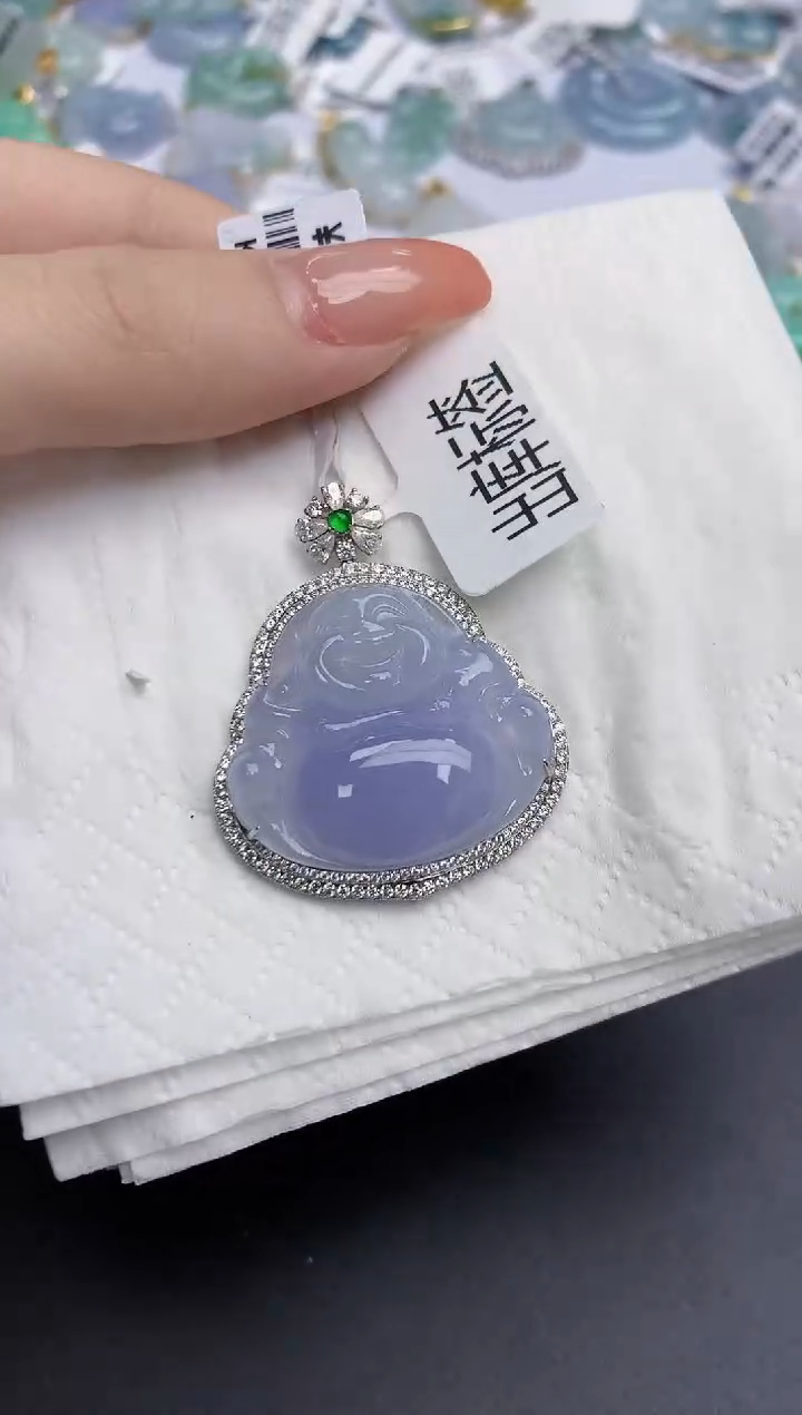 【闪购商品】翡翠颈饰18K金镶嵌天然缅甸翡翠A货
