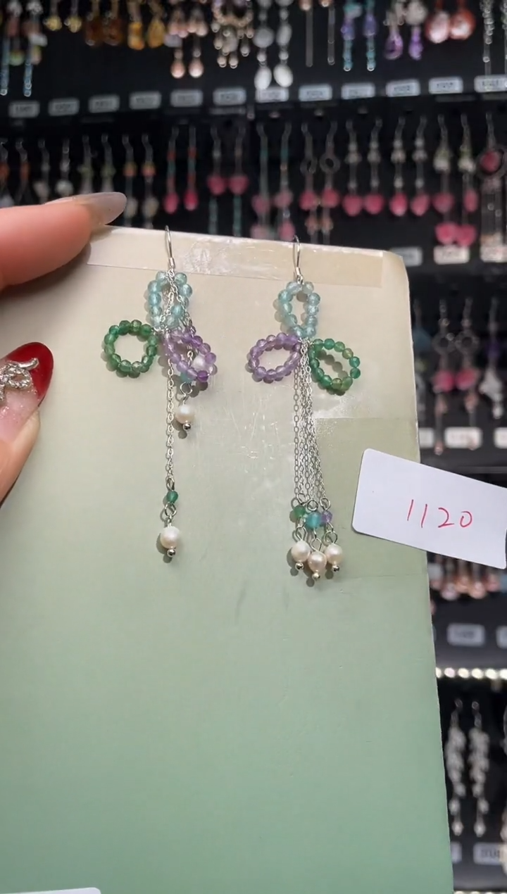 【闪购商品】紫晶耳饰银S925镶嵌喜欢拍