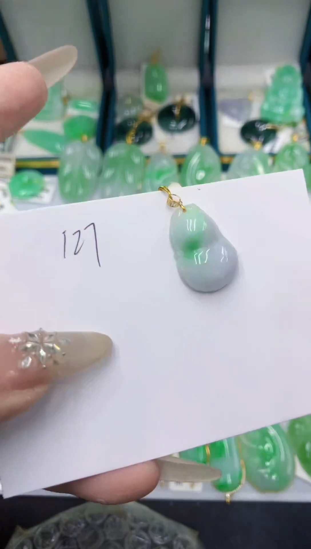 颈饰18K金镶嵌翡翠翡翠