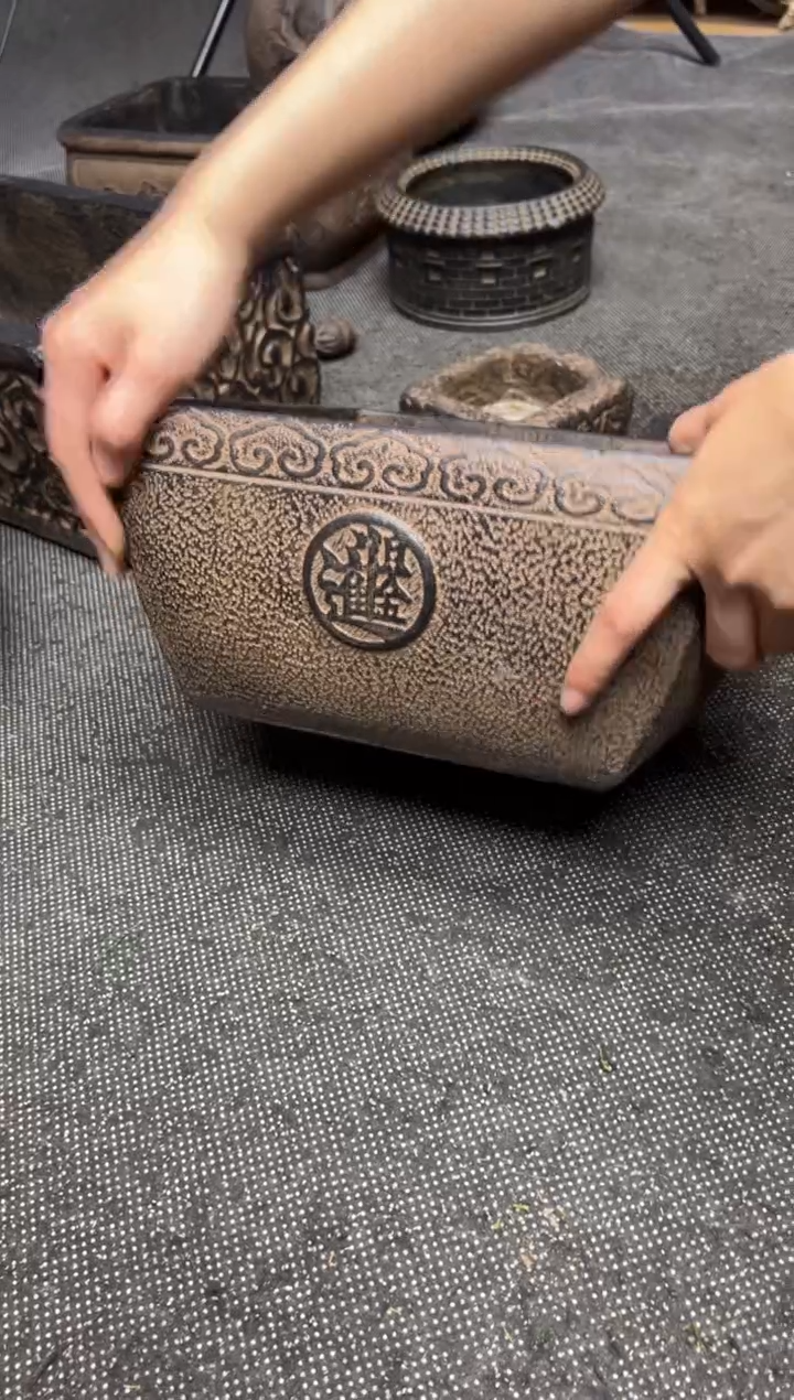 陶土【火山泥】祥云大斗盆