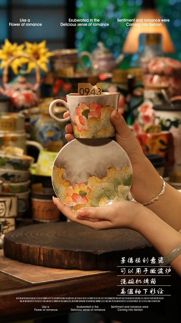 陶瓷景德镇高温釉下彩手工手绘款式@A0943@