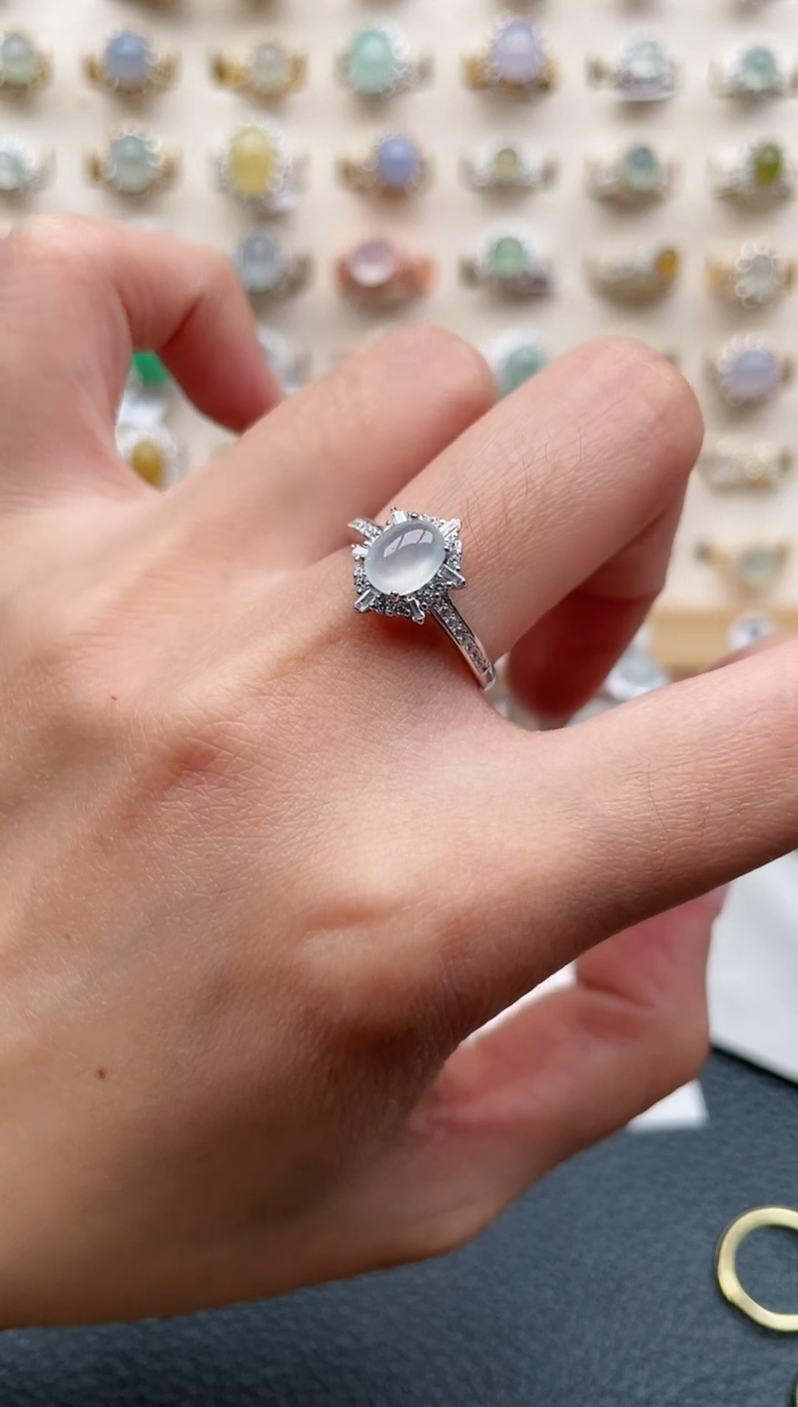 【闪购商品】翡翠戒指银S925镶嵌1111