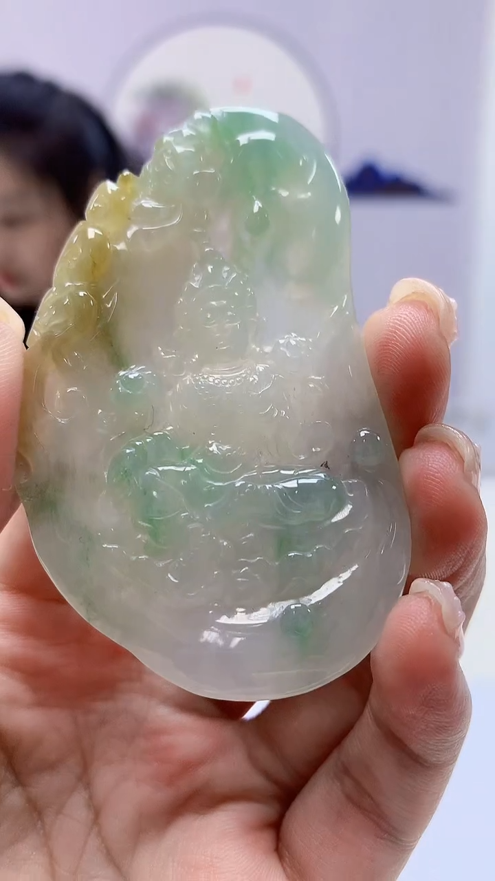 【闪购商品】定制翡翠未镶嵌4902ms-毛货5观音