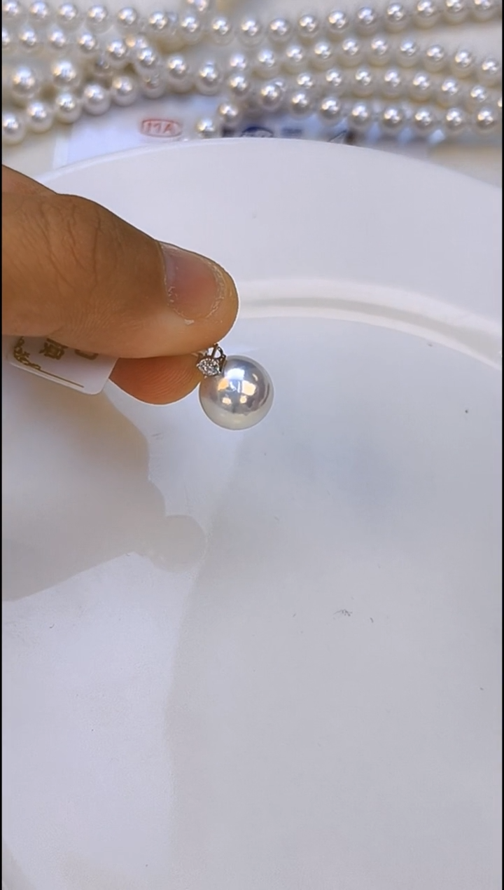 吊坠(不含链)18K金镶嵌淡水珍珠11-12