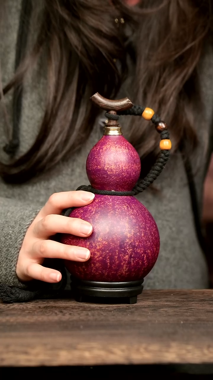 31号中药煮色 600ml 大漆葫芦水壶/酒壶 一物一拍