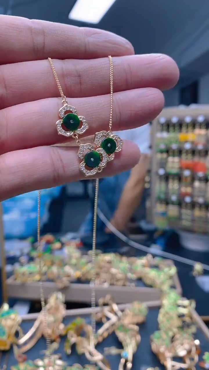 【闪购商品】翡翠耳饰合金0433翡翠锁骨链