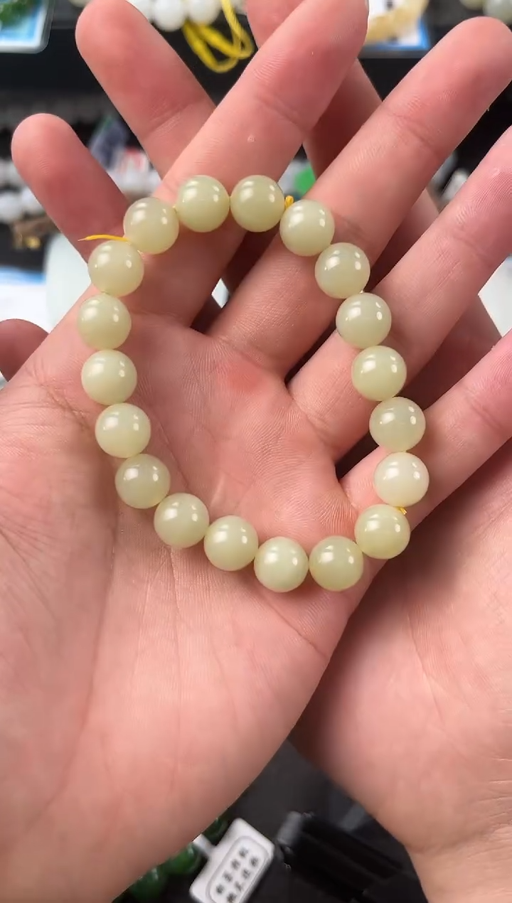 【闪购商品】和田玉手串未镶嵌若羌黄口手串卡10微色差
