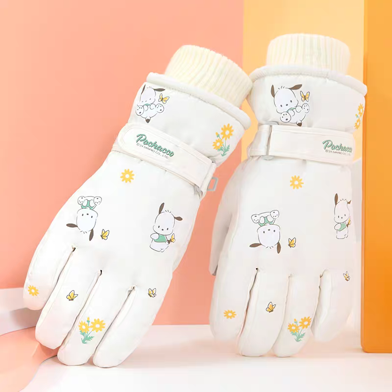 三丽鸥户外触屏滑雪手套冬季女加绒加厚防寒保暖学生骑车防风防滑