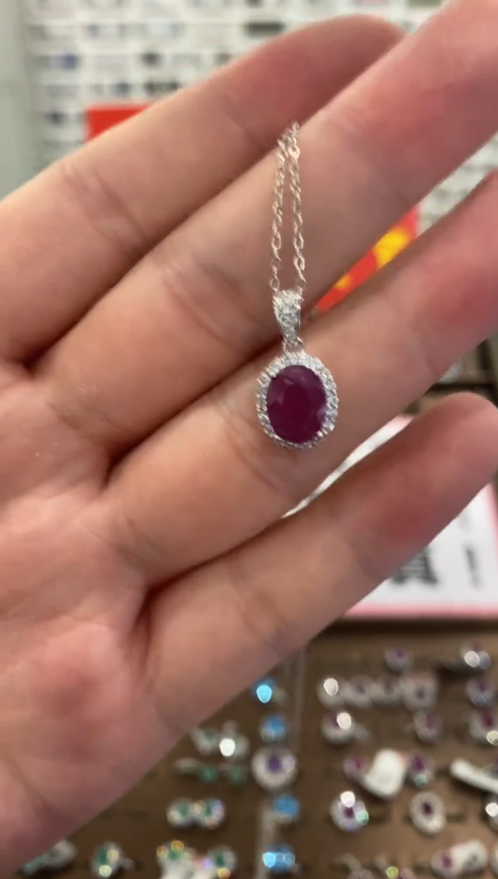 颈饰银S925镶嵌红宝石1