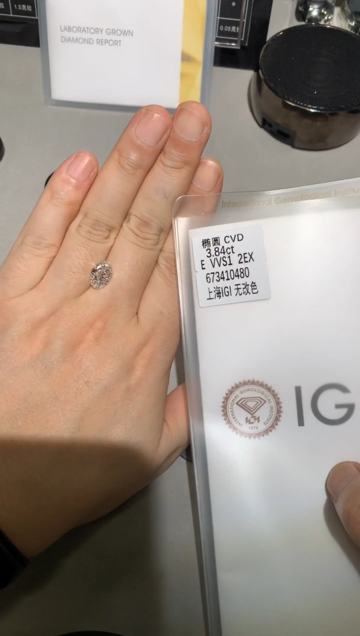 【闪购商品】实验室培育钻石裸石未镶嵌3.84E673410480