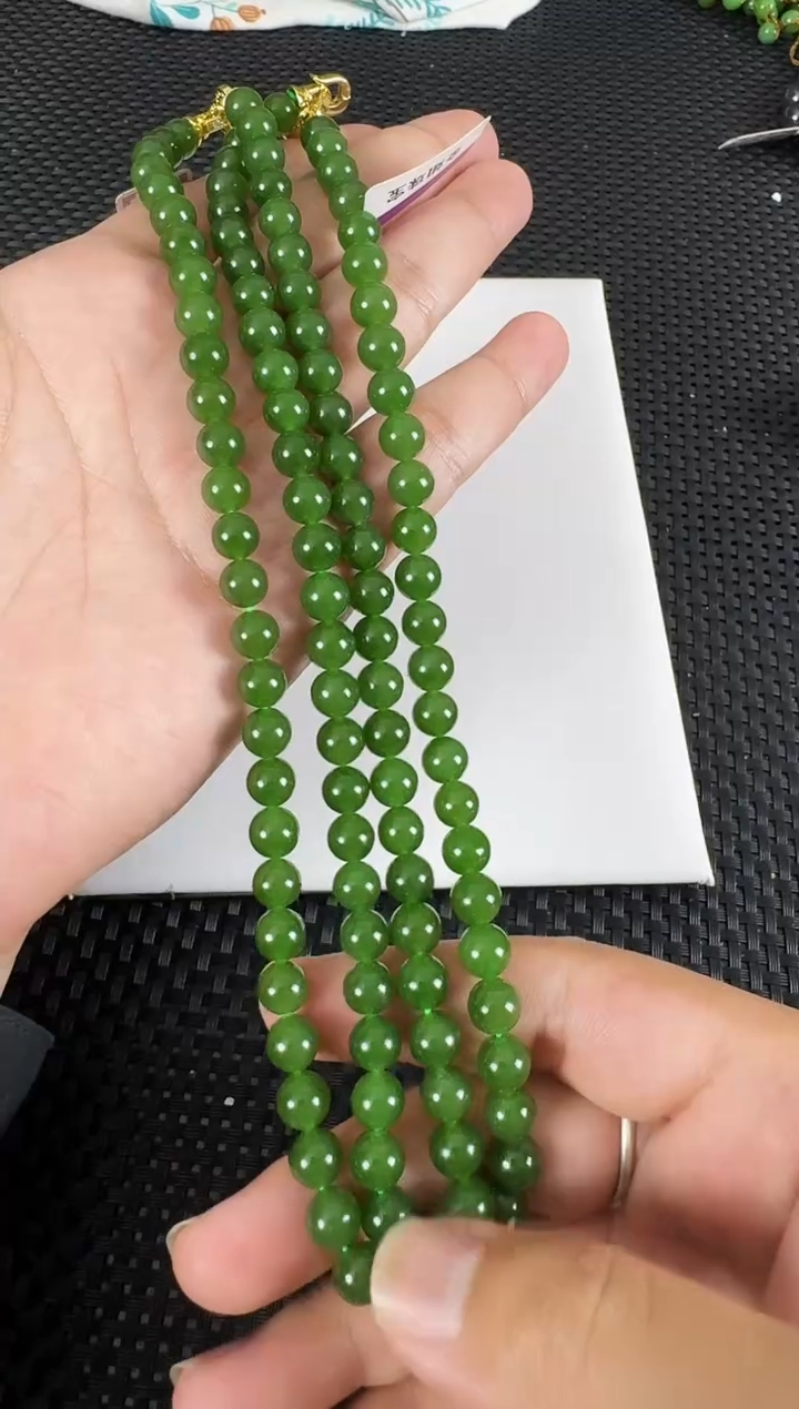 【闪购商品】和田玉（碧玉）项链未镶嵌约8MM多样性发一