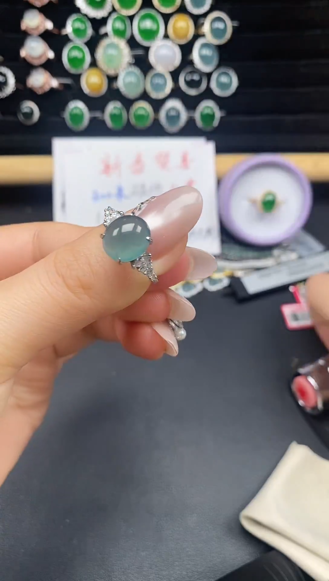 银S925镶嵌戒指翡翠258238