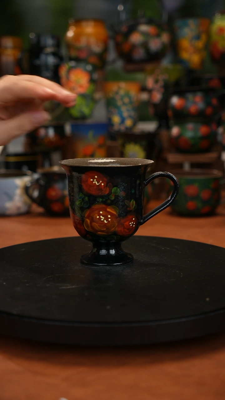 紫砂油画手绘釉下彩