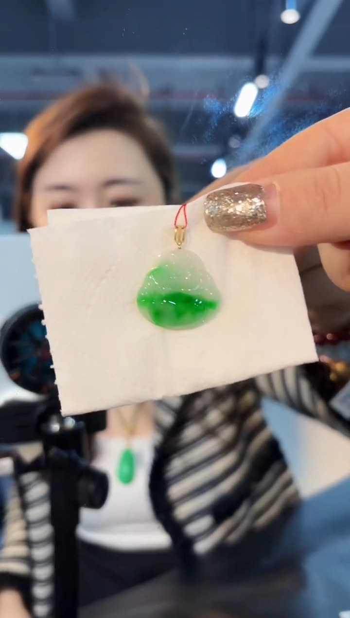 【闪购商品】翡翠颈饰18K金镶嵌缅料A货/支持复检/一件